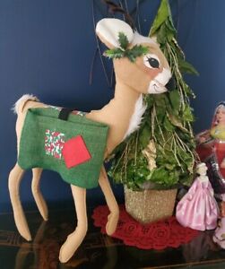 Annalee Reindeer Large 20” Christmas With Saddle Bags 1970 