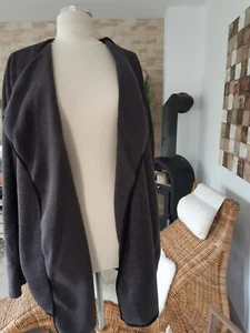 Fleecejacke langarm Damen, lang, offen zu tragen, Taschen, dkl. grau, Gr. XXL/44 - Bild 1 von 4