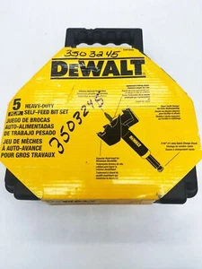 DEWALT 5-Piece Self-Feed Bit Set Heavy-Duty Wood Boring Kit DW1648 - Picture 1 of 8