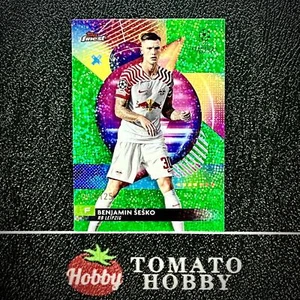TOPPS FINEST UEFA 2023-24 BENJAMIN SESKO/125 REFRACTOR MOTEADO VERDE LEIPZIG - Imagen 1 de 2