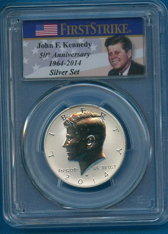2014 W PCGS PR70 Reverse Kennedy Silver Half 2014-W 50th Ann. First Strike PR-70 Cover