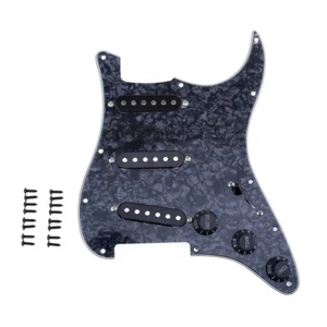 Musiclily Black Pearl 4Ply SSS Prewired Pickguard For Fender Squier Strat Guitar - Picture 1 of 5