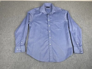 Massimo Dutti Men's Button Up Long Sleeve Dress Shirt Blue Size 44 - Picture 1 of 10