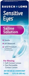 Solución salina para ojos sensibles de Bausch & Lomb, para contacto suave y permea de gases - Imagen 1 de 12