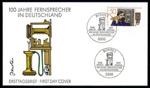 GERMANY FDC 1977 100 YEARS OF THE TELEPHONE FIRST DAY COVER xa32 - Picture 1 of 2
