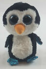 Ty Beanie Boos Waddles The Penguin Blue Glitter Eyes 6" Missing Swing Tag 2018