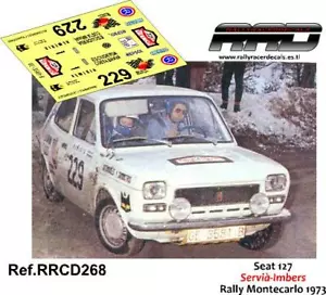 DECAL/CALCA 1/43; Seat 127; Serviá-Imbers; Rally Montecarlo 1973 - Imagen 1 de 2