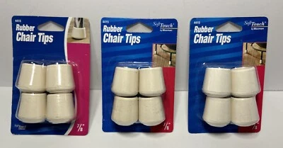 Puntas de silla de goma 4 piezas blancas 7/8 pulgadas, tacto suave de Waxman 4415 patas de mesa Foto 1 de 2