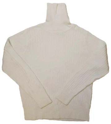 Pria Women's White Sweater, Long sleeve Turtle neck, Size Medium - Image 1 of 3