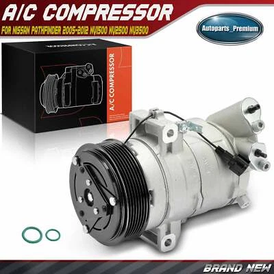 Compresor de aire acondicionado con polea de 1 ranura para Nissan Pathfinder 2005-2012 NV1500 NV2500 Foto 1 de 4