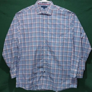 Tommy Hilfiger long sleeve button up blue plaid Men's X-Large 100% cotton - Picture 1 of 12