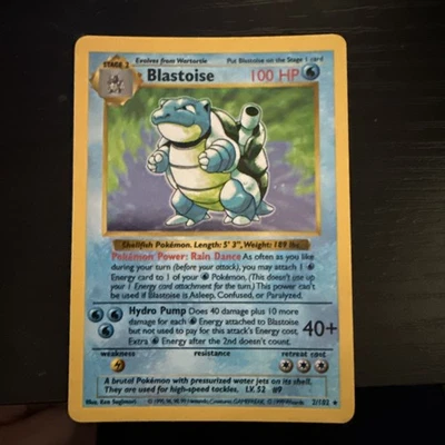 Pokemon Base Set Shadowless Blastoise Holo Vintage LP - Image 1 of 4