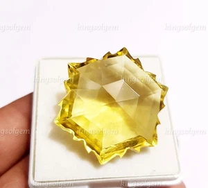 Piedras preciosas sueltas creadas en laboratorio con forma de lujo de cuarzo limón de 65 quilates - Imagen 1 de 5