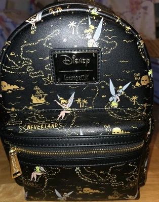 Mini mochila Loungefly Disney Tinkerbell Neverland Treasure Map con estampado integral Foto 1 de 4