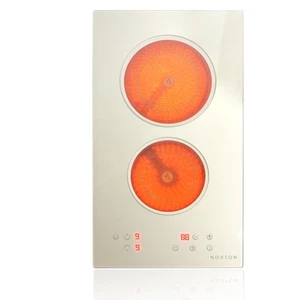 2 Burners Electric Cooktop, 12 inch Beige-gray Glass Radiant Electric Stove Top, - Picture 1 of 6
