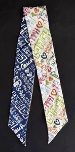 NEU! COACH BUNTE WENDBARE DÜNNE PFERDESCHWANZ HANDTASCHE TASCHE HALSSCHAL 100 % SEIDE - Bild 1 von 7