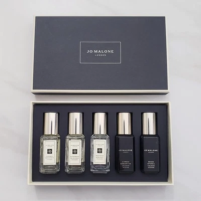 NUEVO en Caja Hombre Jo Malone 5 Piezas Mini Colonia Colección Set 9 ml/0.3 fl oz cada uno Foto 1 de 4