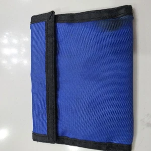 Vintage Geldbörse blau Nylon Klettverschluss - Bild 1 von 8