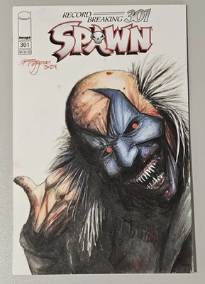 Spawn #301 NM Blank variant Sketch & signed John Burggman 2024 - Image 1 of 2
