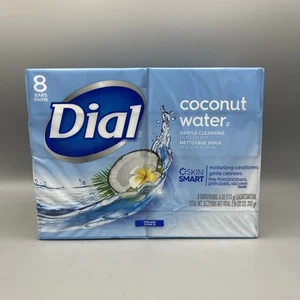 Dial Skin Care Bar Soap Coconut Water Gentle Cleansing 4 Ounce, 8 Bars - Picture 1 of 3