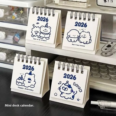 Mini 2026 Desk Calendar Cartoon Schedule Planner  Desktop Ornaments - Image 1 of 4