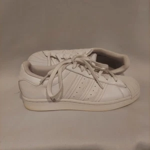 Adidas Womens All White Leather Superstar Sneakers Size 7.5 Style Code FV3285 - Picture 1 of 12