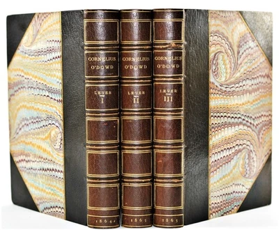 Cornelius O'Dowd Upon Men & Women – 3 Vol Zaehnsdorf Binding 1864-65 Lever 1st — 第 1/4 张图片