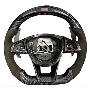 LED Carbon Fiber Steering Wheel For Mercedes-Benz C63 C43 E63 E43 S65 S63 AMG - Picture 1 of 6