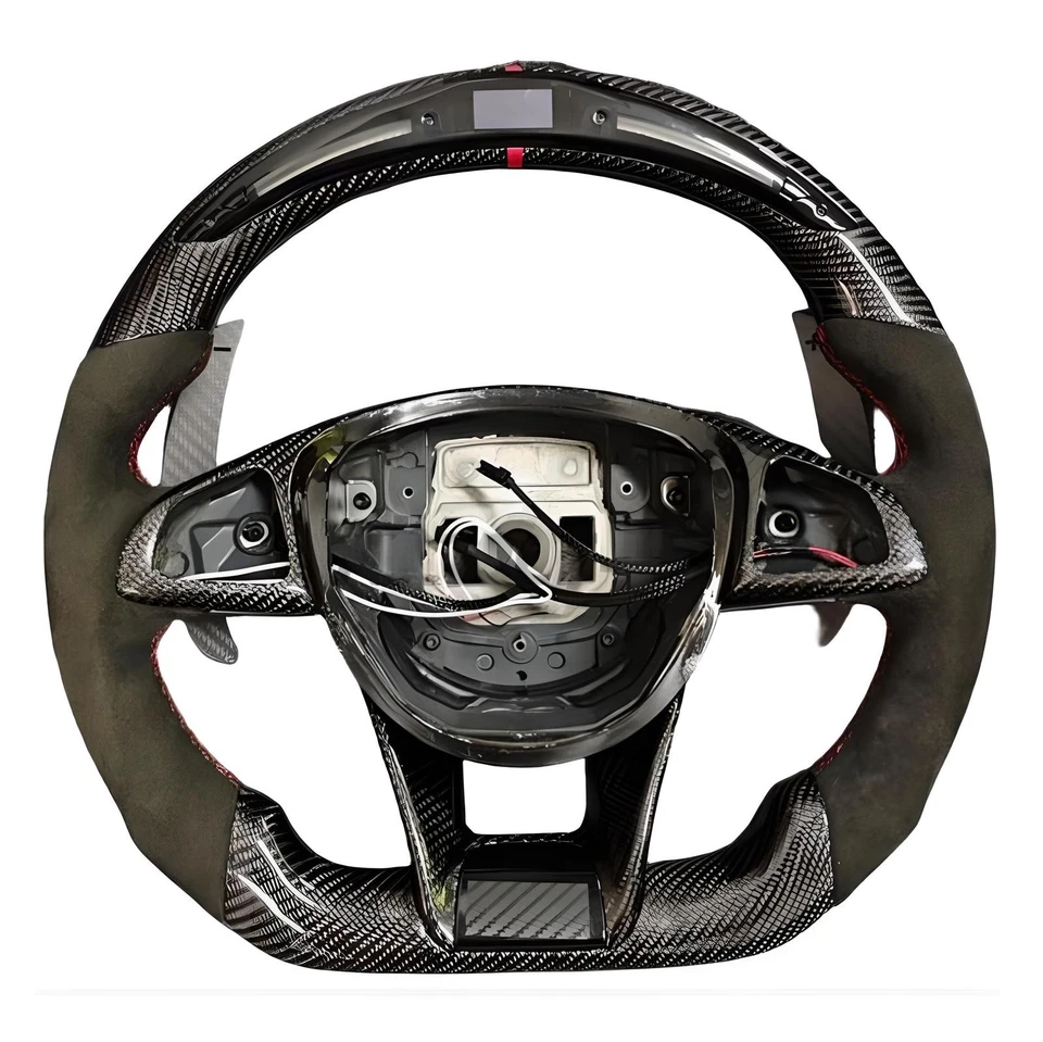 Volante LED fibra carbono para Mercedes Benz C63 C43 E63 E43 S65 S63 AMG Foto 1 de 4