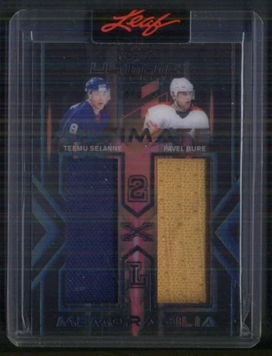 2023 Leaf Ultimate Teemu Selanne Pavel Bure 2XL Memorabilia Black #d/3 RARE - Image 1 of 2