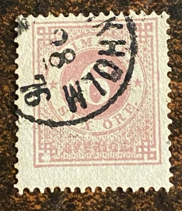 Schweden Sc# 20 gebraucht - Perf 14 - mit Stockholmer Stempel von 1876 - Kat 40 $+ - Bild 1 von 3