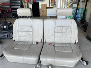 1998-2007 TOYOTA LANDCRUISER 3rd Row Rear Seats Tan Leather Ivory Lexus LX470 LX - Picture 1 of 10