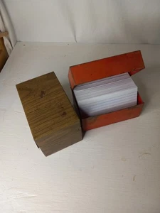 2er Set Vintage Metall Rezept Karteikarten Boxen mit Karteikarten blanko - Bild 1 von 5