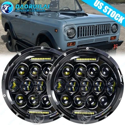 Faros LED redondos altos/bajos para International Harvester Scout II 1973-1980 2 piezas 7" Foto 1 de 4