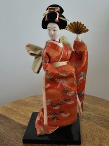 Vintage Japanese Doll Drum Kimono Geisha Maiko 26cm tall, excellent condition - Picture 1 of 11
