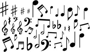 Music Notes 40 Notes - Vinyl Decal Home Décor- Various Size Notes