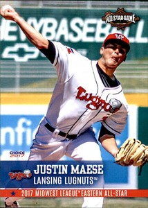 2017 Midwest League All-Stars Choice 21 Justin Maese El Paso Texas Baseball Card