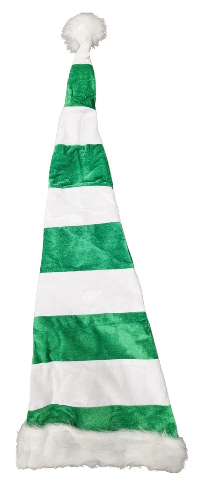 Lange Ca. 90cm Weihnachtsmütze Nikolausmütze Grün Weiß Santa Mütze Nikolaus - Bild 1 von 1
