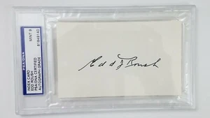 Edd Roush Signed Autograph Auto Index Card PSA/DNA Slab Reds Giants HOF MINT 9 - Picture 1 of 2