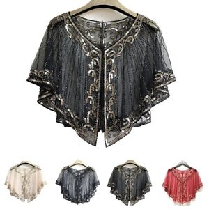 Evening Party Womens Tops Sequin Cape Daily Decor Evening Party Polyester