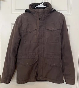 Timberland Men’s Dryvent  Hooded Winter Insulated Coat Jacket Bomber Brown S - Picture 1 of 8