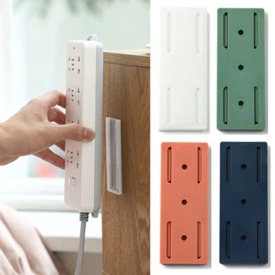 4/2x Socket Holder Plug Fixer Wall-Mounted Power Strip Holder Sticker Punch-free - Image 1 of 4