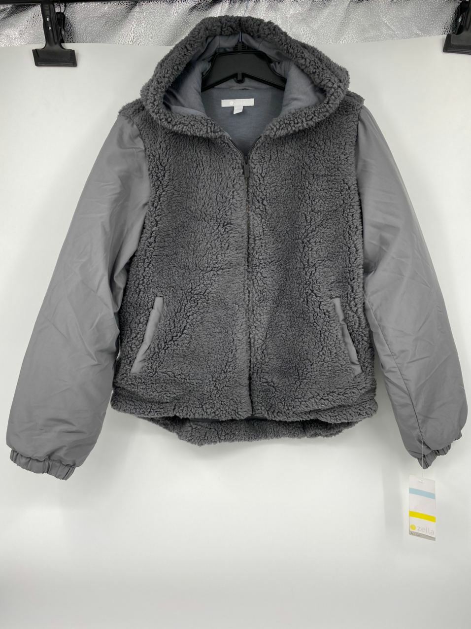 New Zella womens hooded Faux fur Sherpa 