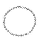 TJC Silver Bead Chain Bracelet for Women Size 7.5 Inches with Lobster Clasp