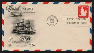 USA, SCOTT # UC25, ARTCRAFT FDC COVER OF 1954 FIPEX EXHIBITION, EAGLE IN FLIGHT - Picture 1 of 1