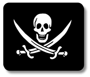 Mouse Pad Pirate Skull Jack Rackham Flag Non-Slip 1/8in or 1/4in Thick - Picture 1 of 3
