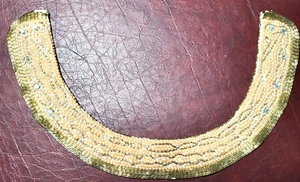 Vintage/Antique Faux Pearl & Glass Beaded Medallion Clothing Accessory Collar - Picture 1 of 3