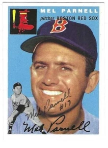 Autographed MEL PARNELL Boston Red Sox 1954 Topps Archives Card #40 - w/COA - Picture 1 of 1