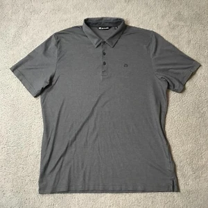 Travis Mathew Golf Polo Men Size XL Blue Striped Short Sleeve Pullover Logo Pima - Picture 1 of 10