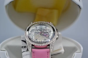 Orologio Hello Kitty MZ Berger 2014 con strass e cinturini in pelle di mucca rosa cassa Sanrio - Foto 1 di 7